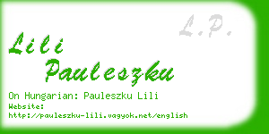 lili pauleszku business card